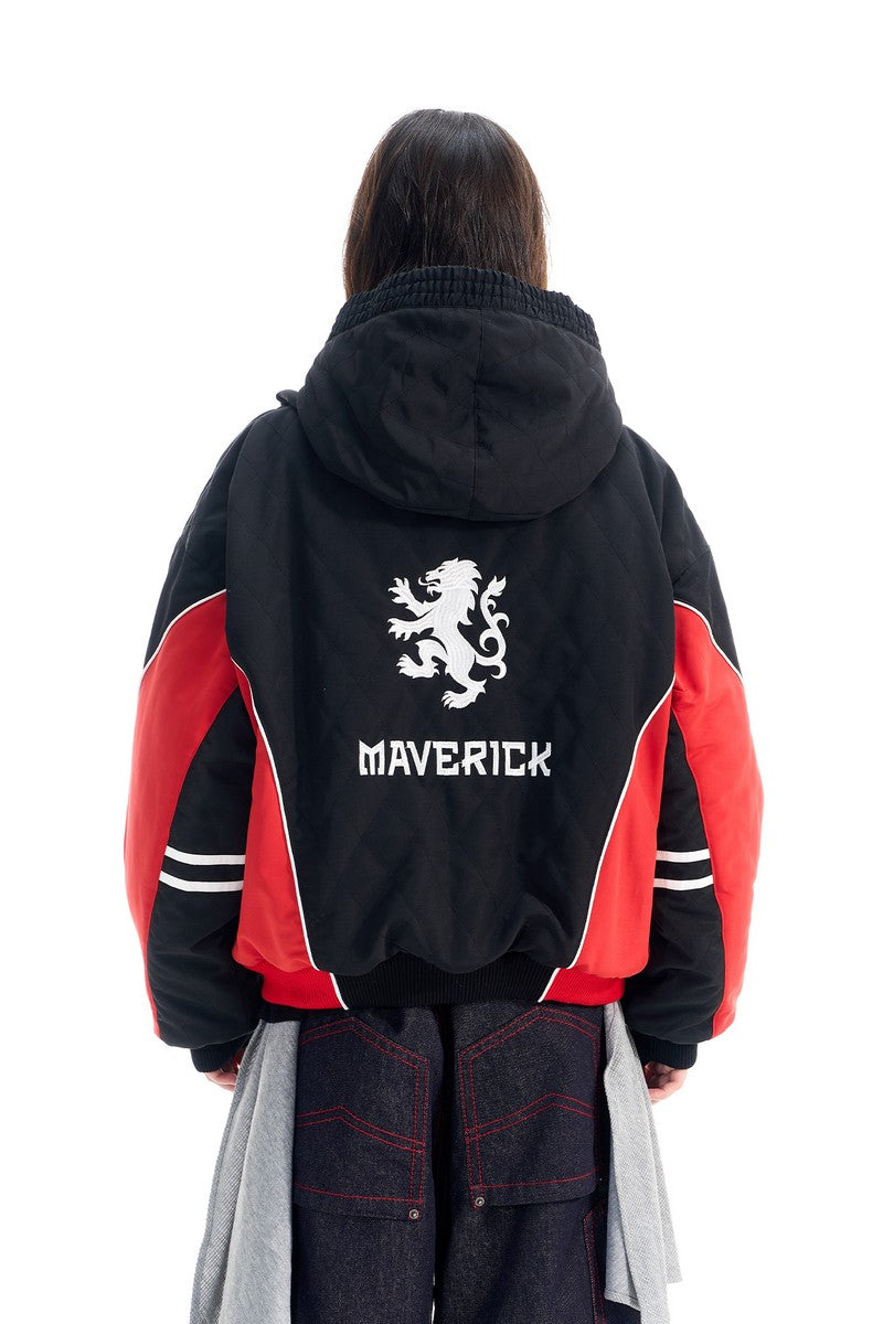 Diamond Patchwork Hooded Puffer