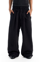 Pleated Double Waist Wide Pants