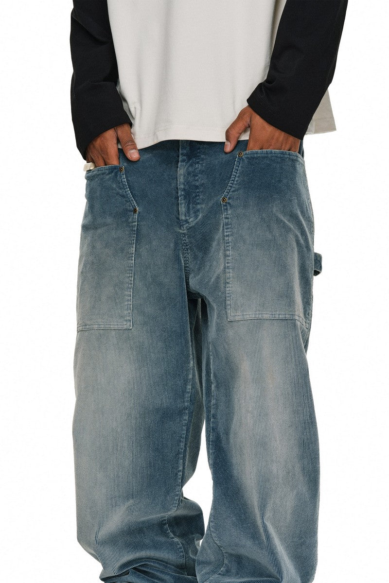 Studded Washed Corduroy Work Pants