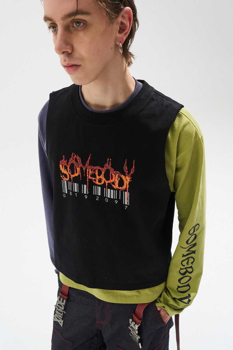 Layered Rhinestone Graphic Tee