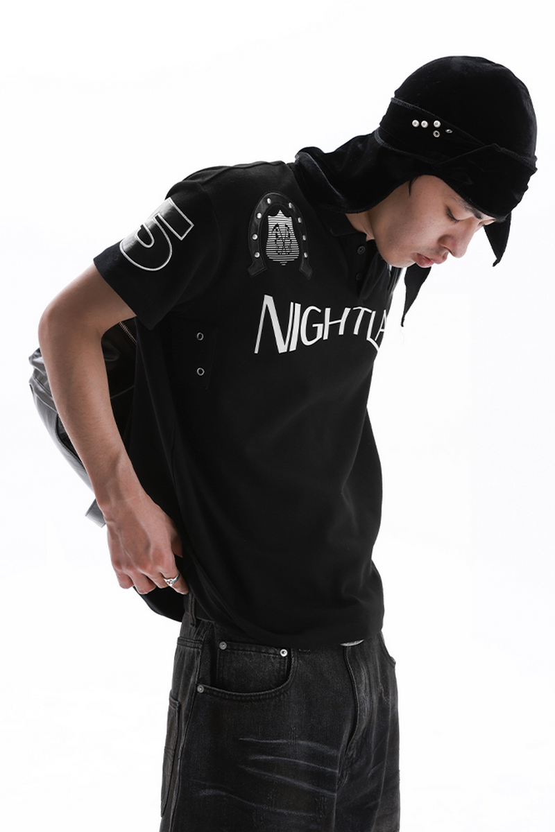Studded Skull Polo Shirt