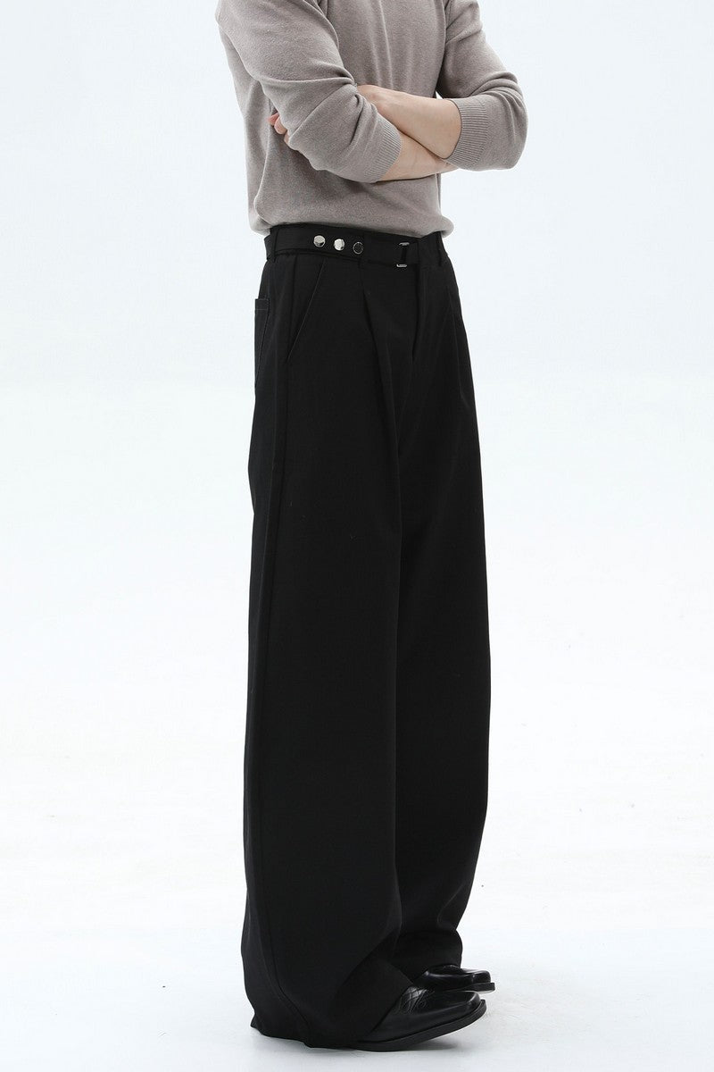 Old Money Draped Wide Leg Trousers