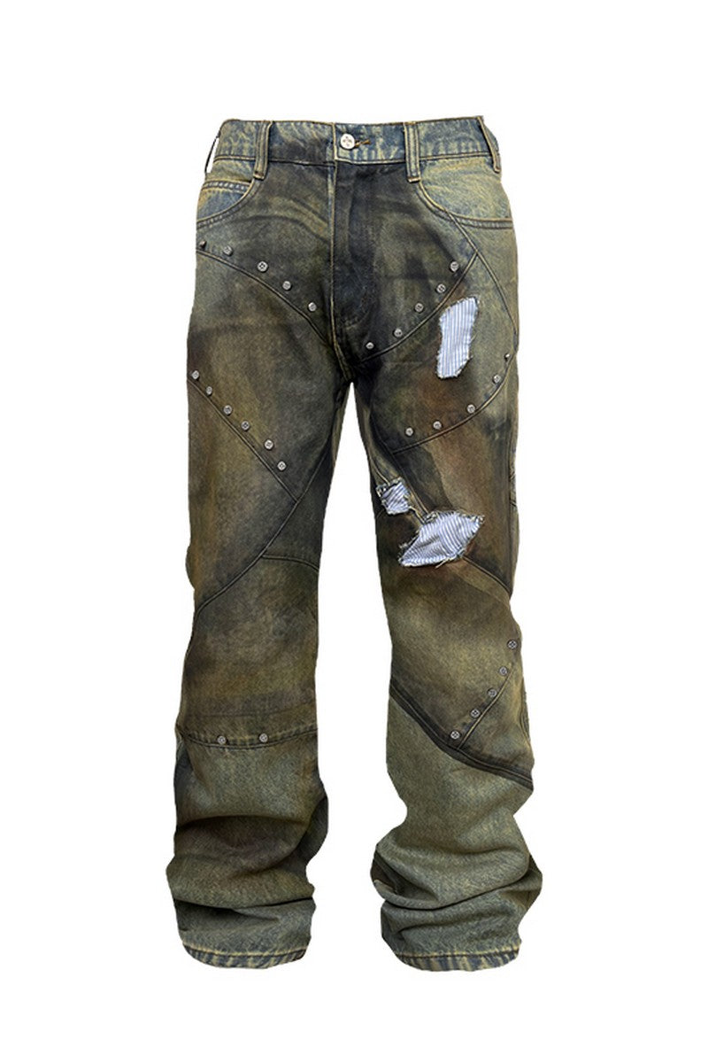 Rust Rivet Washed Jeans