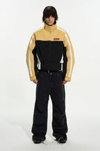 Colorblock Cropped Biker Jacket