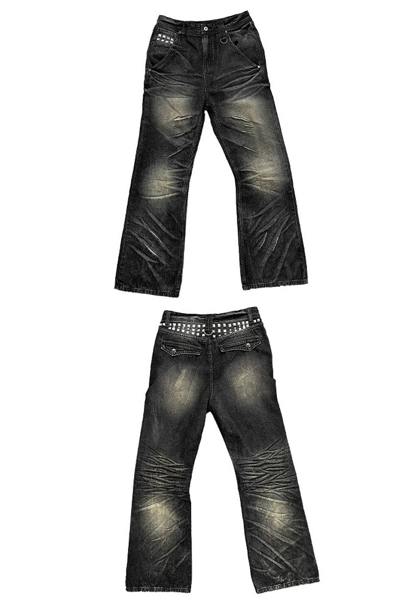 Washed Claw Straight Jeans