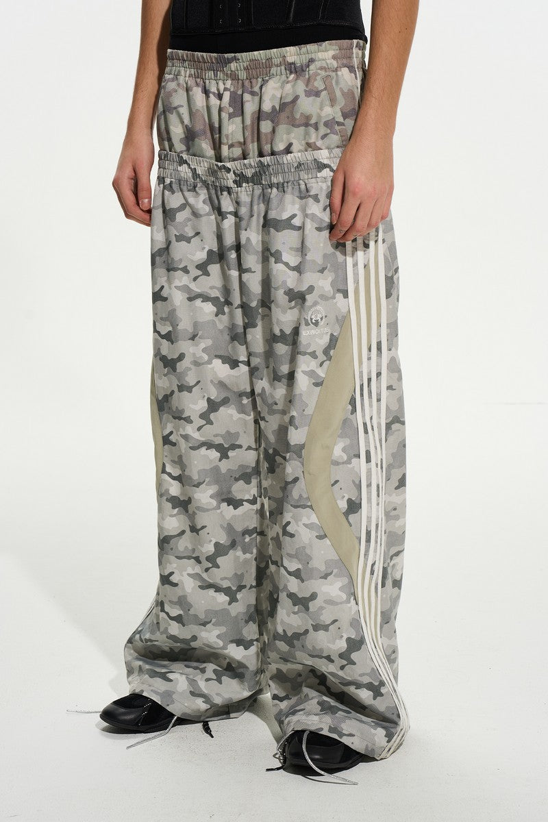 Camo Wide Leg Track Pants