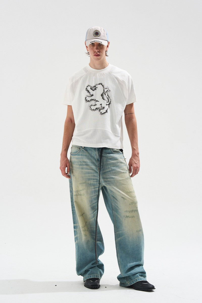 Spray Print Graphic Short Sleeve Tee