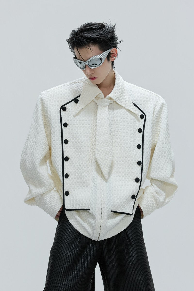 Double Breasted Woven Shirt Jacket