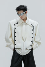 Double Breasted Woven Shirt Jacket