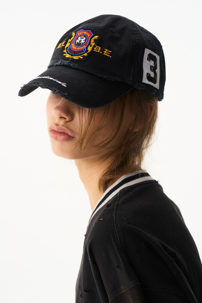 Embroidered Distressed Baseball Cap