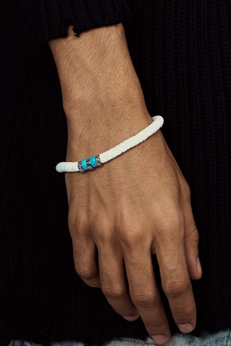 White Lava Turquoise Bracelet