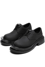 Black Leather Chunky Derby Shoes