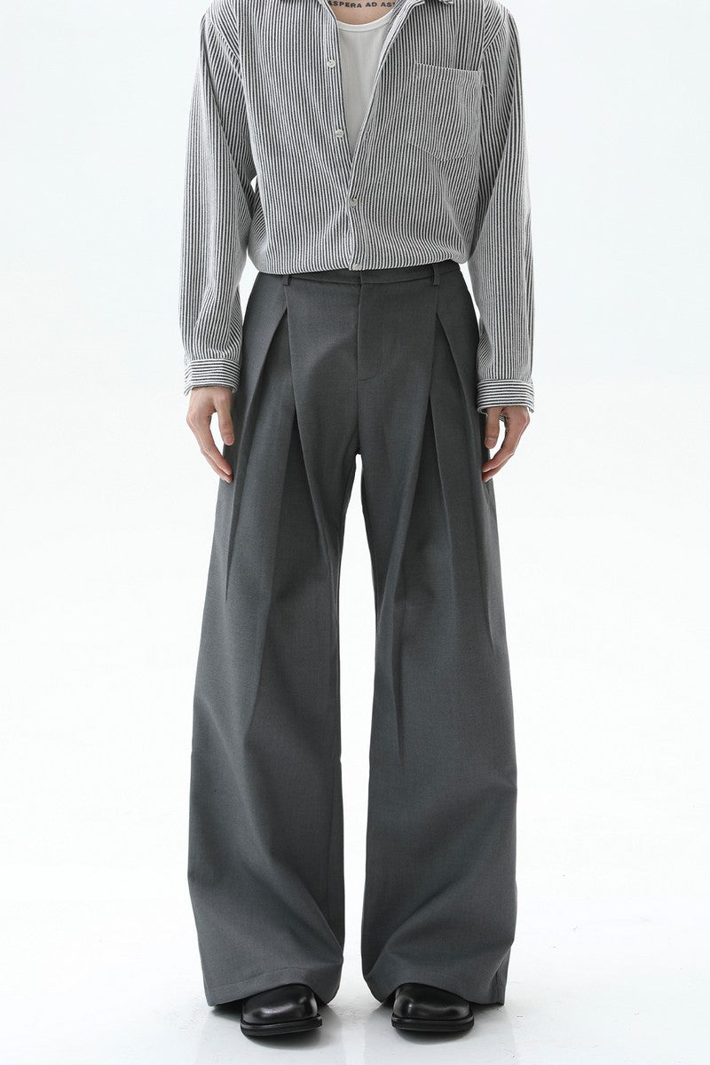 Pleated Wide Leg Trousers