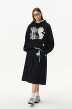 Bear Lace Patchwork Hoodie