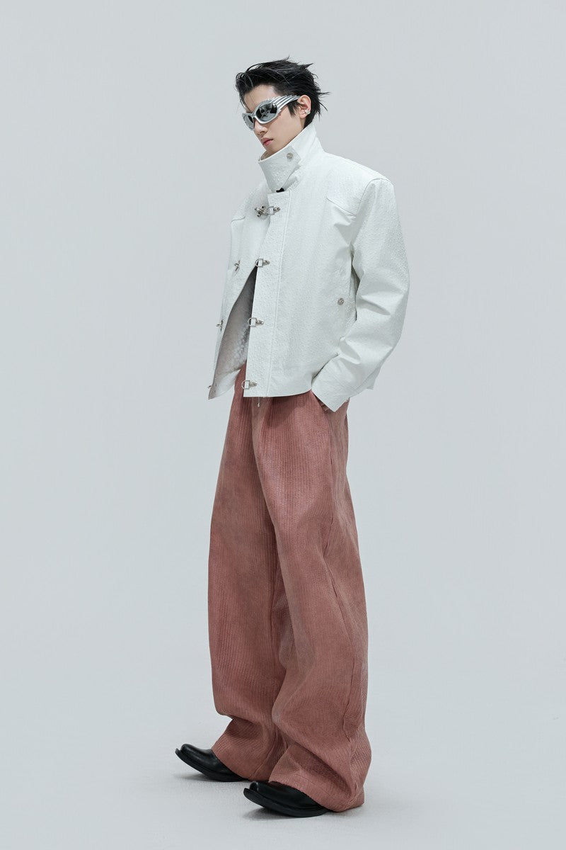 Waxed Biker Relaxed Leather Pants