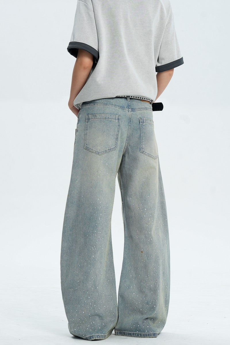 Rhinestone Wide Leg Jeans