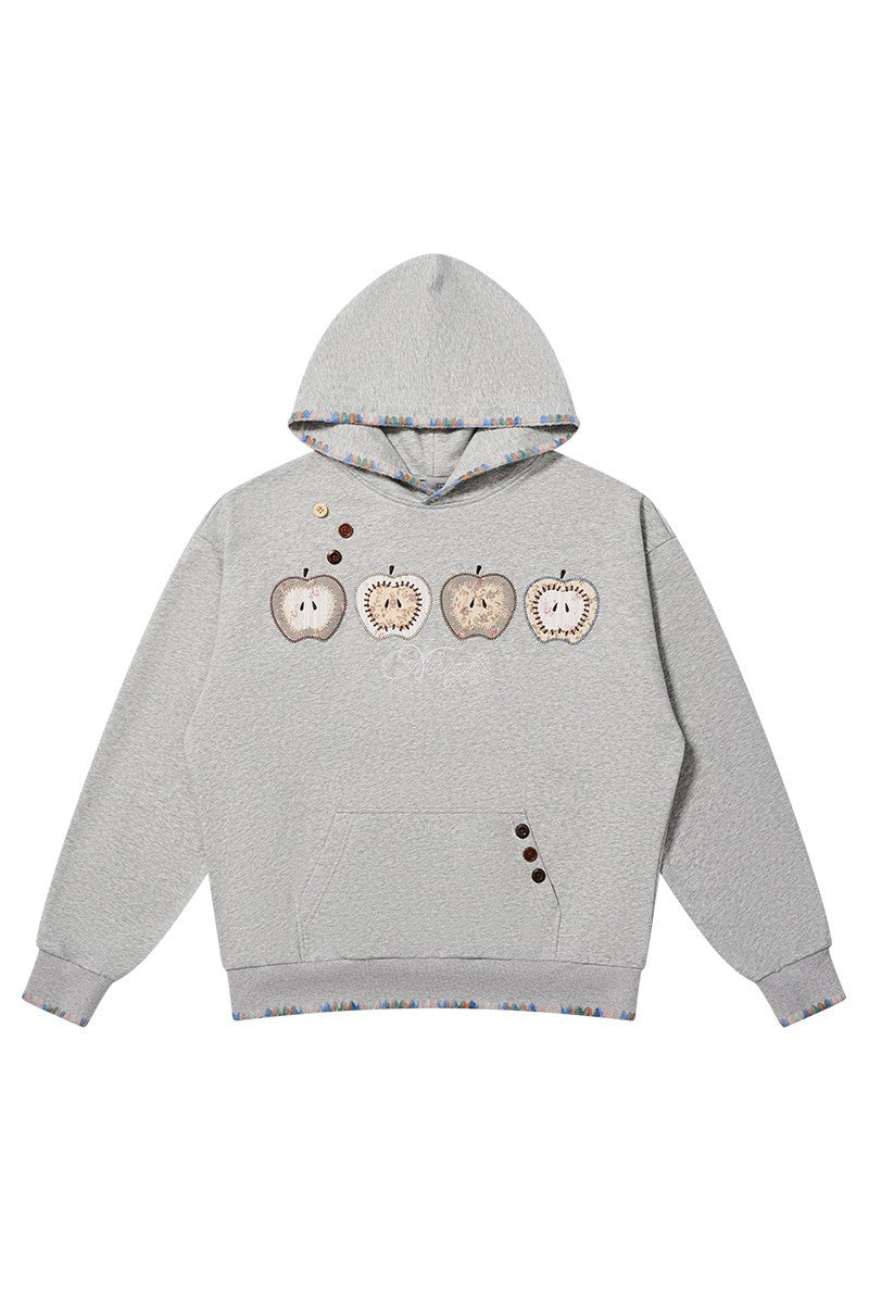 Apple Patchwork Graphic Hoodie