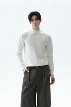 Wool Blend Mock Neck Sweater