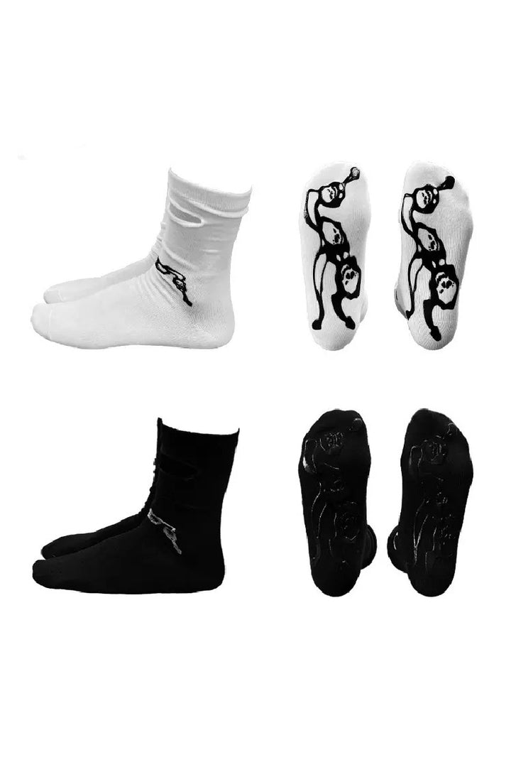 3-Pack Asymmetric Jacquard Socks