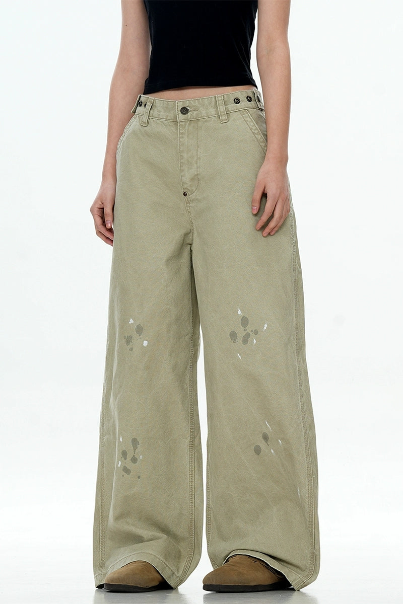 Paint Splatter Adjustable Cargo Pants