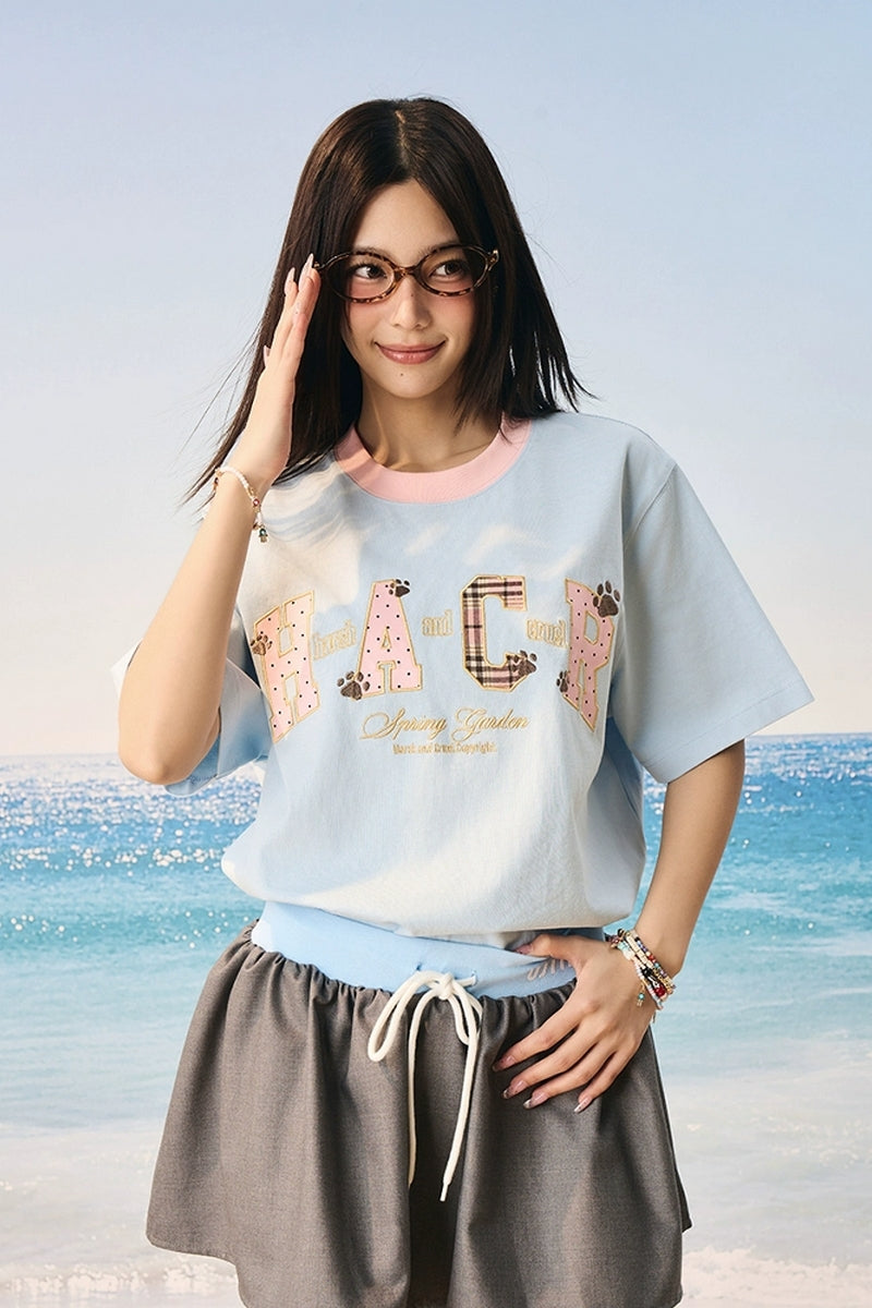 Dog Paw Patchwork T-Shirt