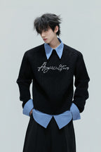 Layered Pearl Knit Sweater