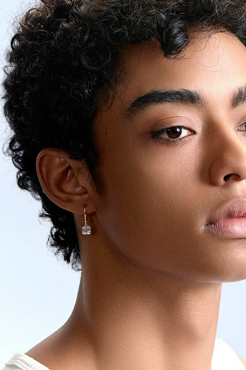 Gold Square Stud Earrings