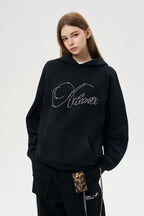 Rhinestone Script Logo Hoodie