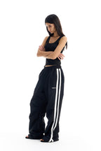 Vintage Pleated Stripe Track Pants
