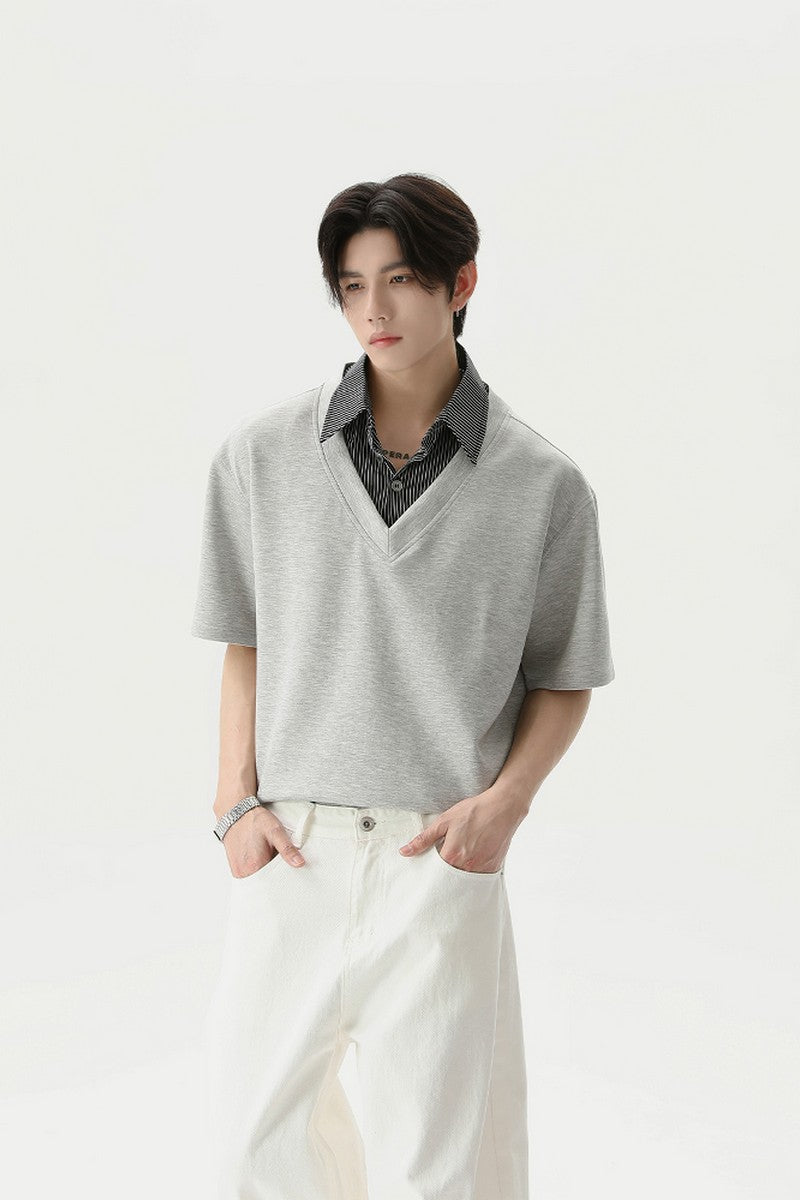 Layered Look Short Sleeve Tee