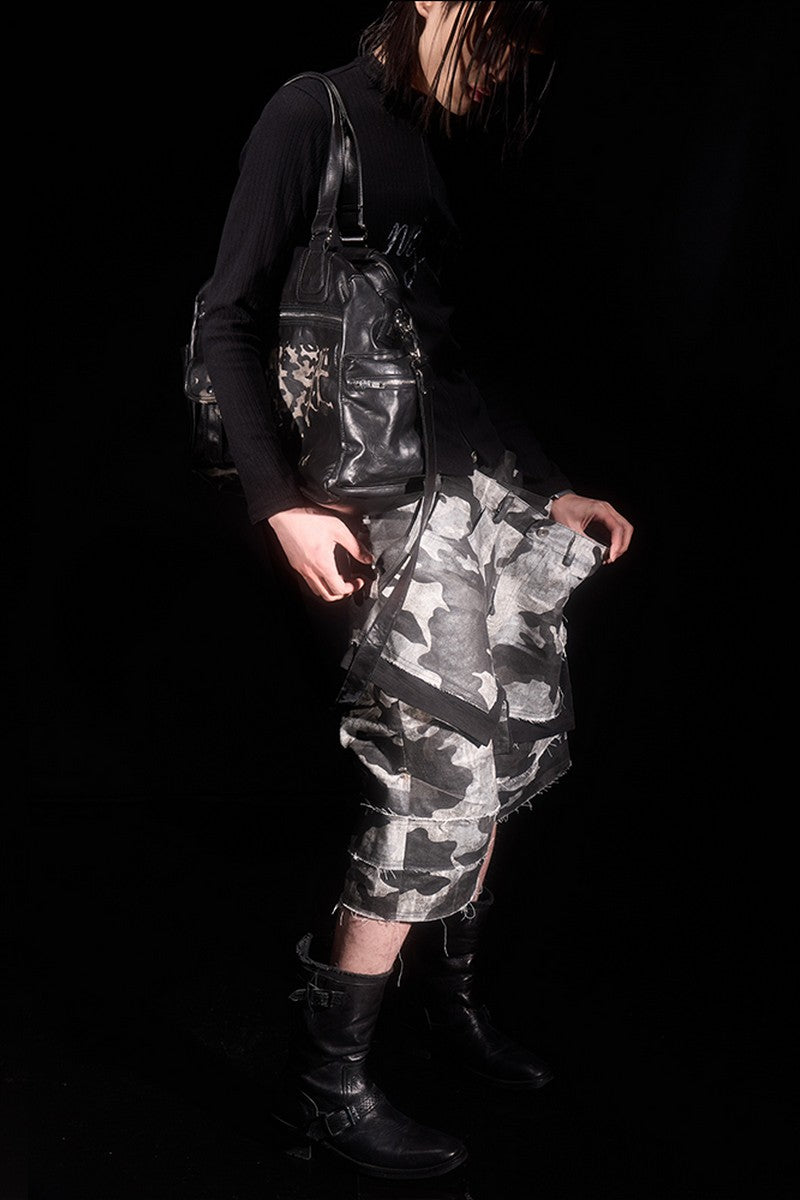 Camo Waxed Zip Shorts