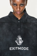 Cloud Dye Polo Print Loose Tee