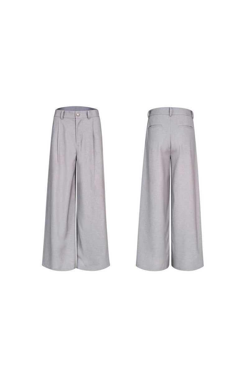Structured Wool Blend Dress Pants