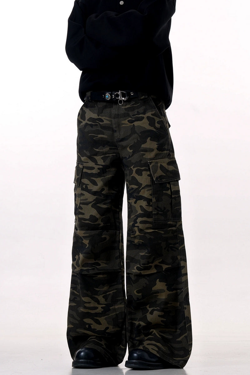 Winter Camo Multi-Pocket Cargo Pants
