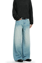 Cracked Blue Straight Jeans