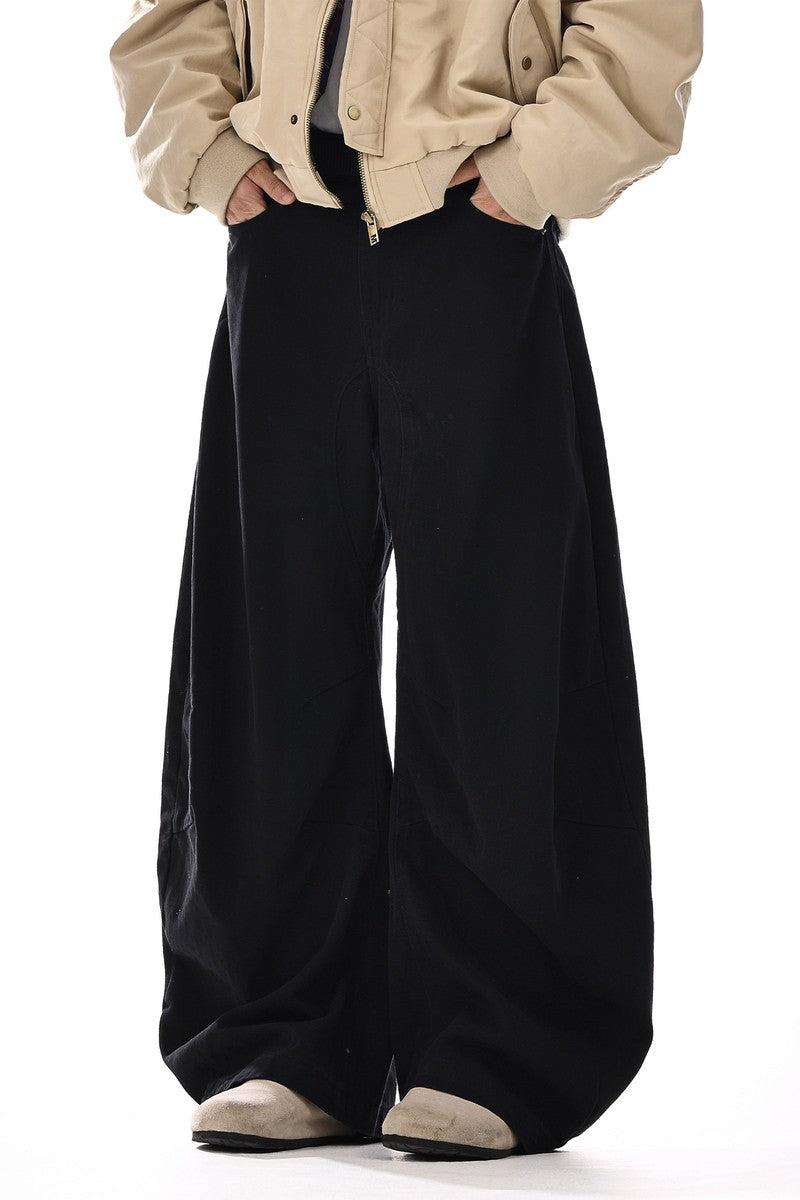 Draped Wide Leg Dress Pants