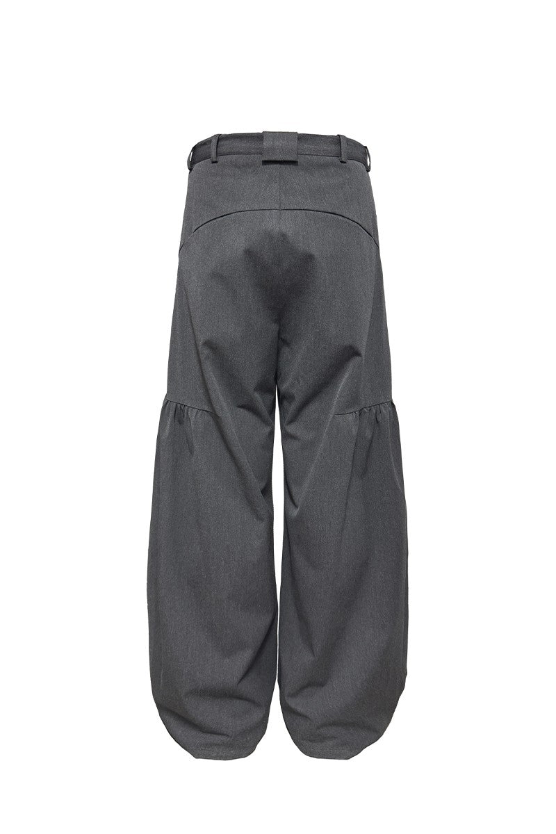 Wool Blend Pleated Trousers