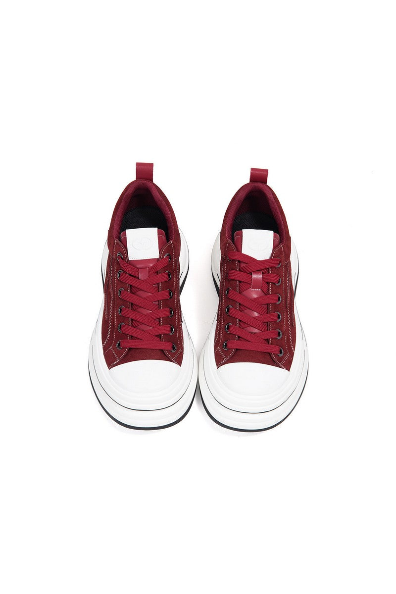Red Platform Canvas Sneakers