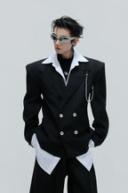 Striped Cinched Waist Blazer