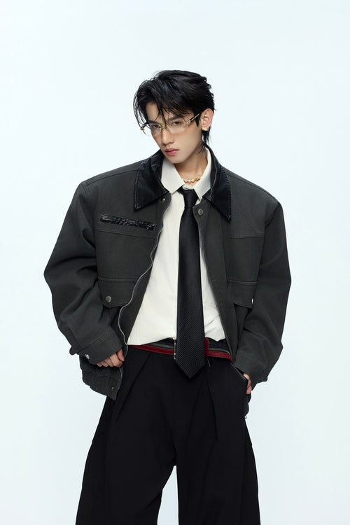 Colorblock Utility Pocket Zip Jacket