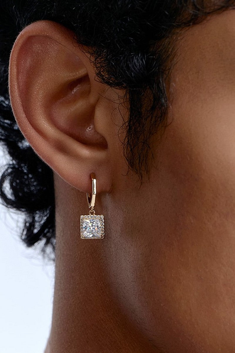Gold Square Stud Earrings
