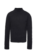 Ribbed Raglan Knit Sweater