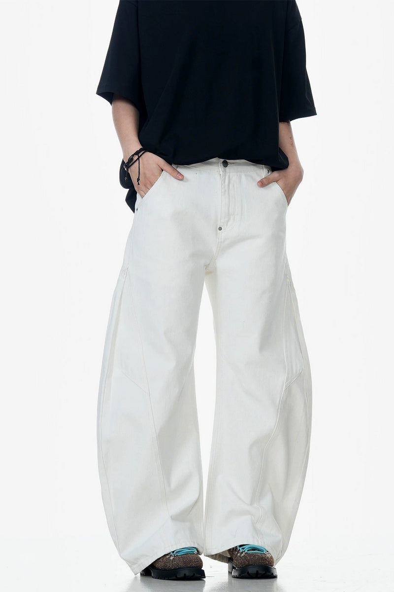 White Blade Wide-Leg Jeans