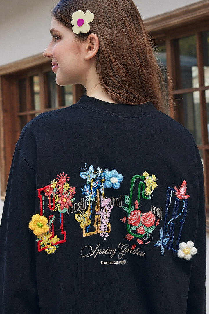 Yarn Flower Embroidery Tee