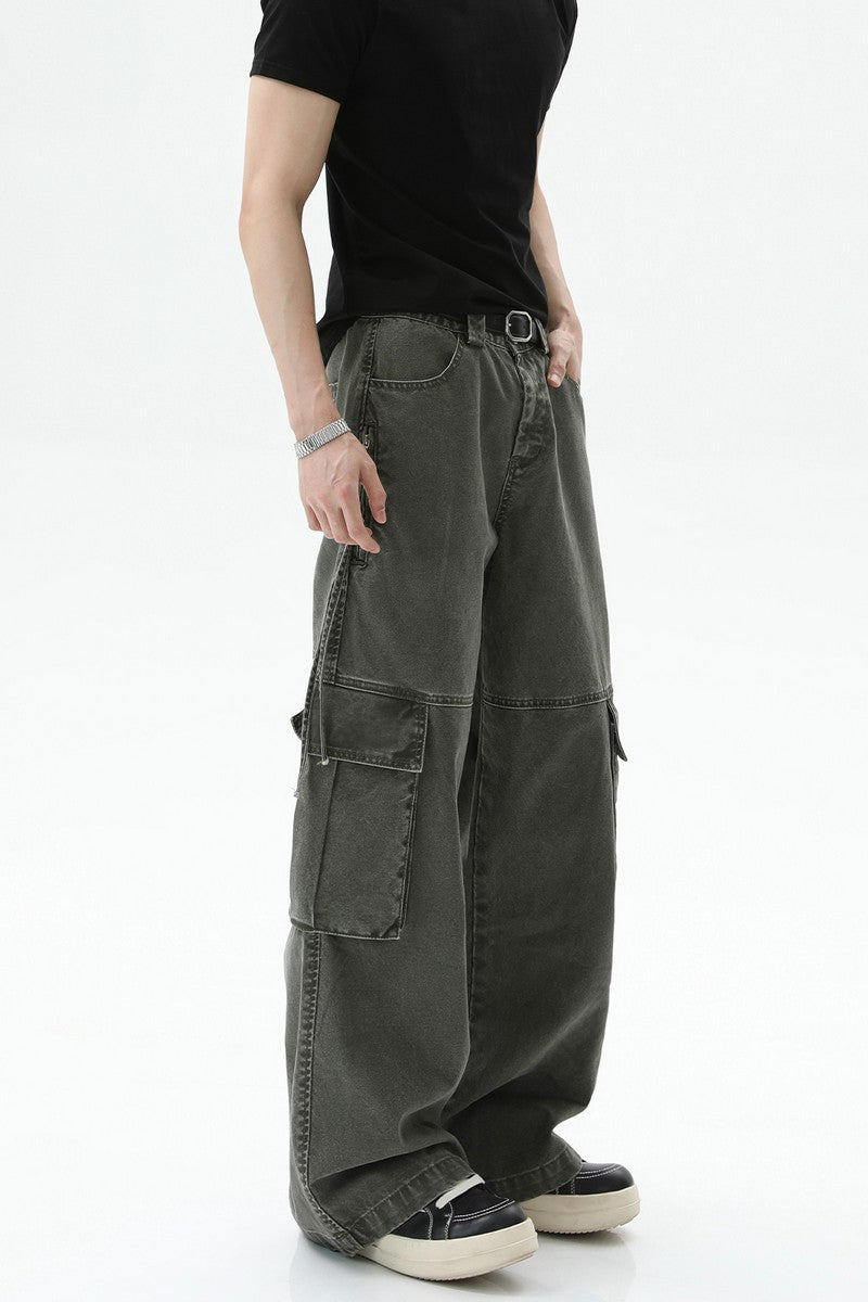Deconstructed Cargo Denim Jeans
