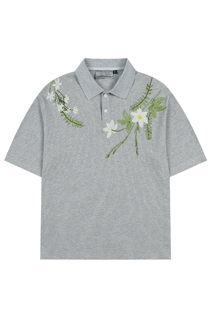 Embroidered Floral Wreath loose Polo