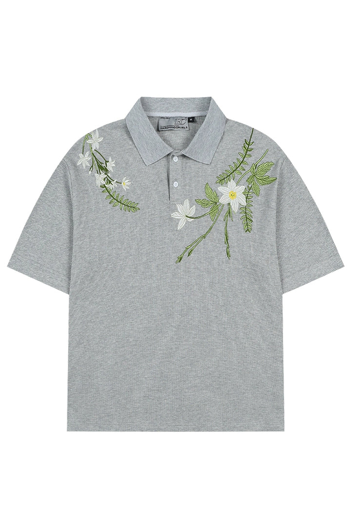 Embroidered Floral Wreath loose Polo