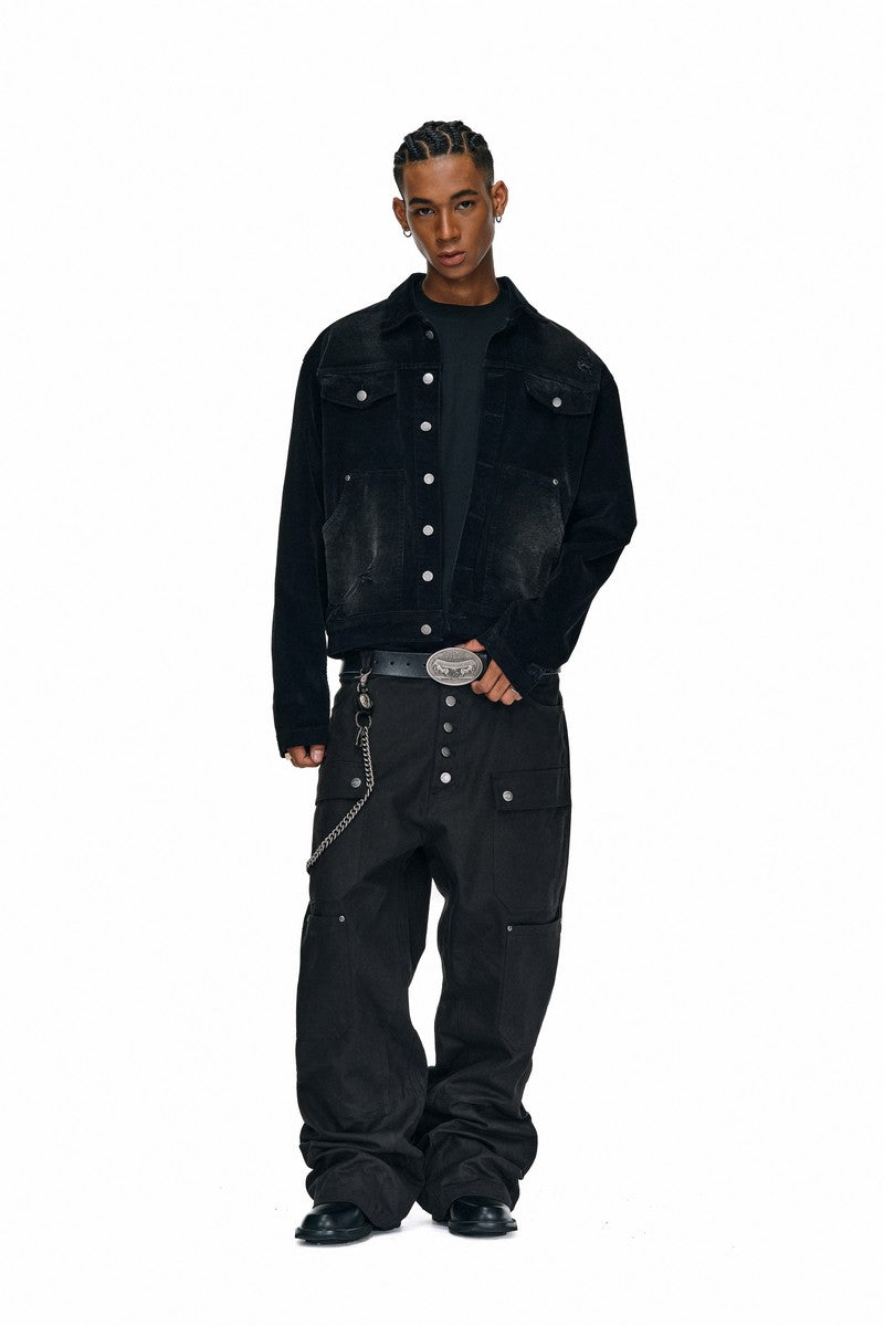 Distressed Corduroy Work Jacket