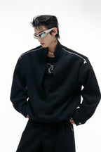 Layered Zip Mock Neck Sweater