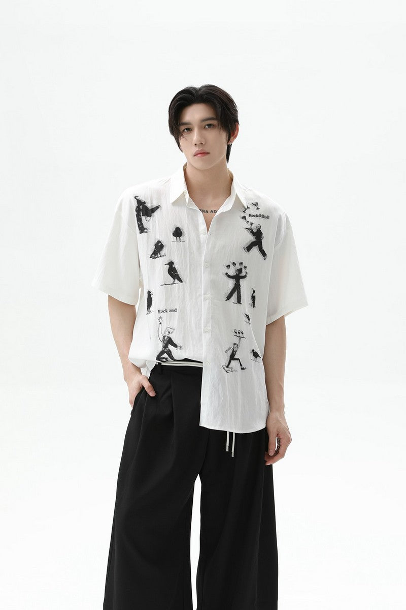 Tencel Phantom Print Short Sleeve Shirt